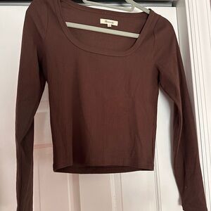 Madewell brown square neck top